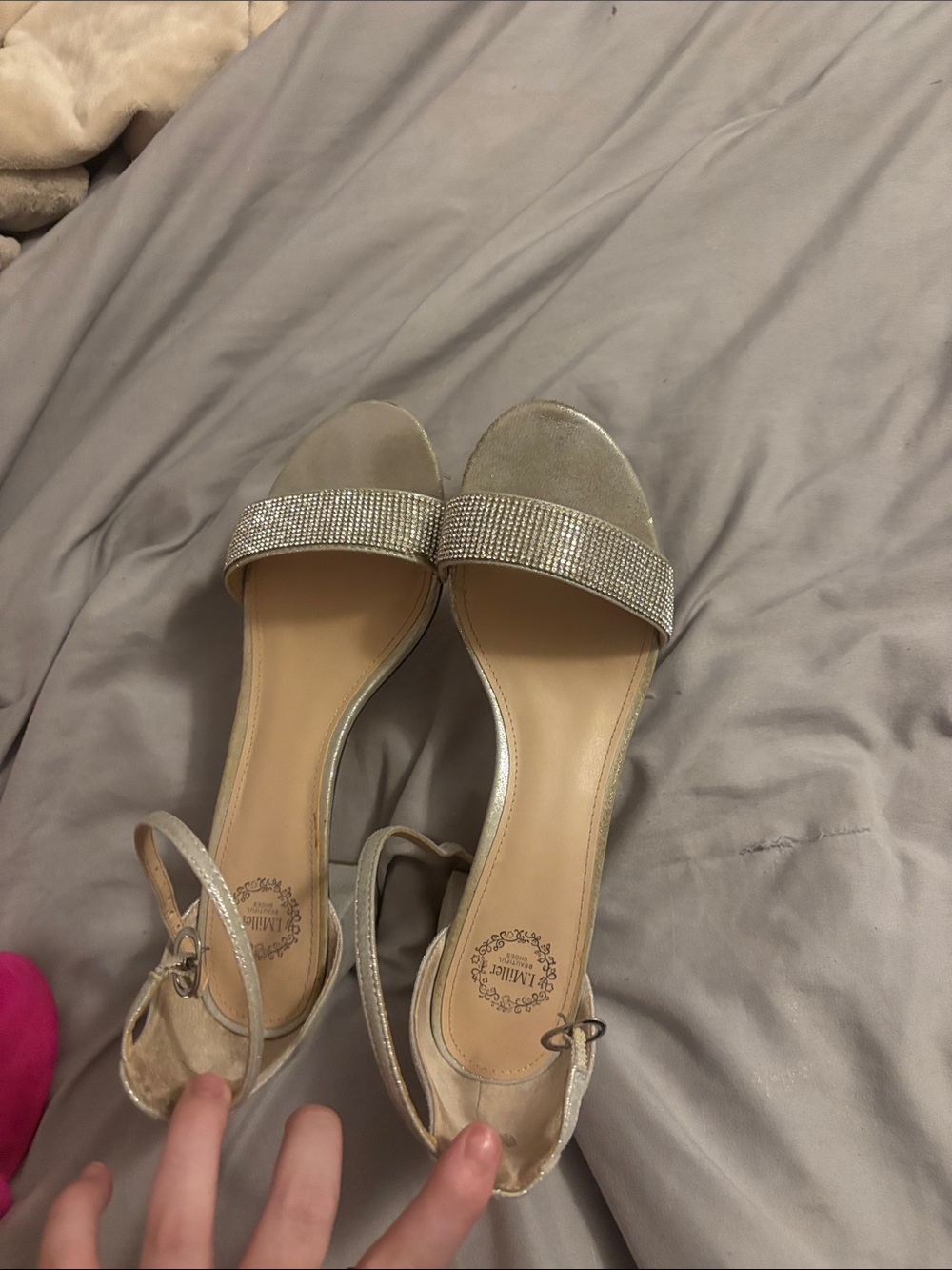 silver heels size 8